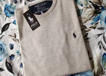 Sweter bawełniany Ralph Lauren regular fit - jasny ecru, rozmiar XL