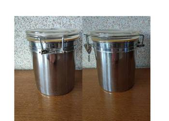 pojemnik puszka ze stali nierdzewnej szczelny zamykany