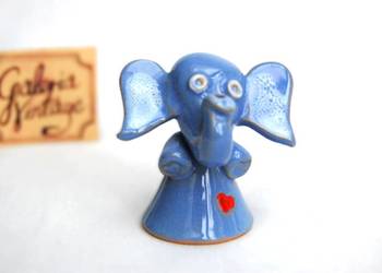 Lawendowy słonik na szczęście i miłość, figurka ceramiczna, ceramika