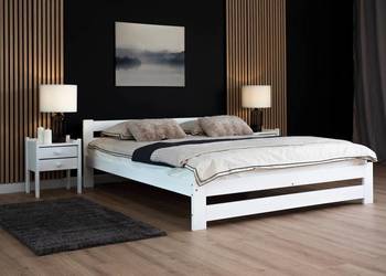 Meble Magnat łóżko sypialniane drewniane 160x200 białe Kada