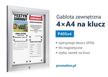 Zewnętrzna gablota ogłoszeniowa 4×A4 do przedszkola i wspólnoty P405x4
