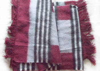 szeroki szalik bordowo szary, ciepły szeroki szalik, bordo szaliki szerszy