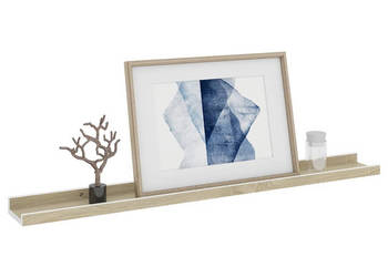 Półki ścienne 4 szt. biel i dąb sonoma 80x9x3 cm WM-326696