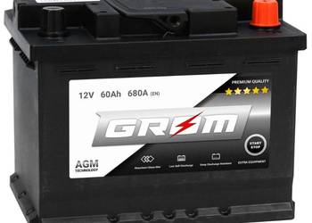 Akumulator 60Ah 680A  GROM AGM START&STOP Prawy Plus