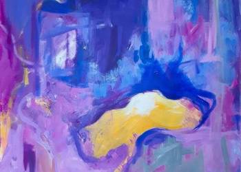 "ABSTRAKCJA 2" obraz na płótnie 100x80cm artystki A. Laube