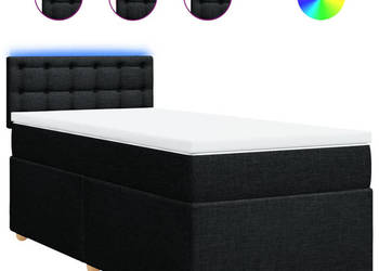Łóżko z Materacem Kontynentalne Czarne Do Sypialni 80x200 cm WM-3288823