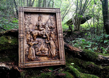Swaróg. Swarog. Mitologia słowiańska. Płaskorzeźba