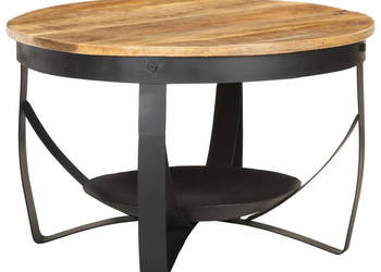 Stolik kawowy Ø68x43 cm surowe drewno mango WM-320794