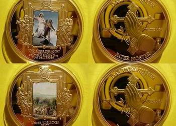 Moneta Medal Olbrzym Gigant Jezus Krzyż Obraz Watykan Złoto