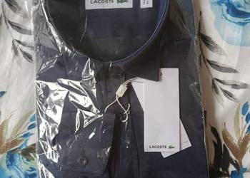 Koszula męska Lacoste - bawełniana, granatowa rozmiar XL