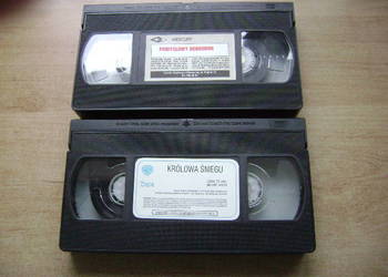 Starocie z PRL Kasety VHS Zestaw 2 bajki Królowa śniegu +Pomysłowy Dobromir