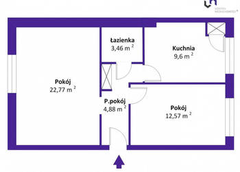 Mieszkanie 53.75m2 2 pokoje Katowice