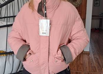nowa kurtka ze stójką w kolorze pudrowy róż, rozmiar M