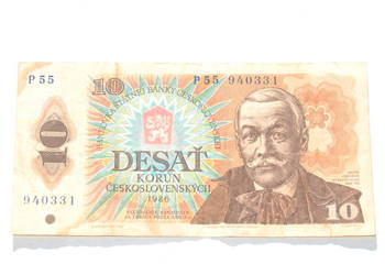 Stary banknot 10 koron Czechosłowacja 1986 antyk
