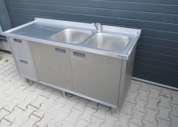 Zlew Gastronomiczny 2 Komorowy Z Drzwiami Szuflady 160/60/85