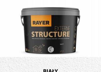 Farba akrylowa do betonu, fasadowa, strukturalna, ścienna Rayer 10 l Biała