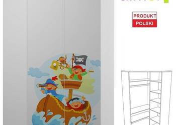 PIRACI 6 - N28 szafa narożna dziecięca 95x95 w.190