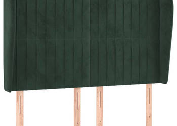 Zagłówek uszak ciemnozielony 147x23x118/128 cm aksamit WM-3118245