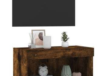 Szafka pod TV z LED kolor przydymiony dąb 60x30x30 cm WM-837135