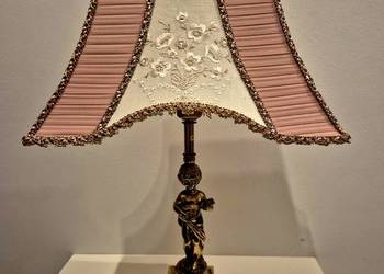 Stara Lampka nocna na podstawie figuralnej z mosiądzu