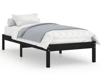 Rama łóżka czarna lite drewno pojedyncza 75x190 cm WM-809981