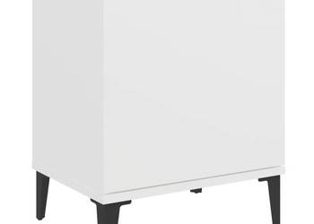 Szafka nocna z metalowymi nóżkami biała 40x30x50 cm WM-805833