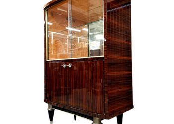 Witryna Serwantka heban makassar Palisander art Deco