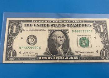 Banknot 1 dollar - kolekcjonerski numer