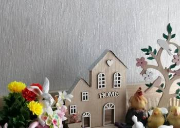 Dekoracja świąteczna wielkanocna. Stroik świąteczny. Ozdoba wielkanocna