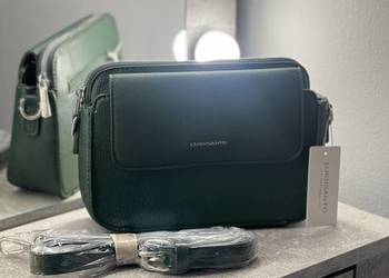 Torebka na ramię listonoszka z paskiem zielona Luigisanto nowa