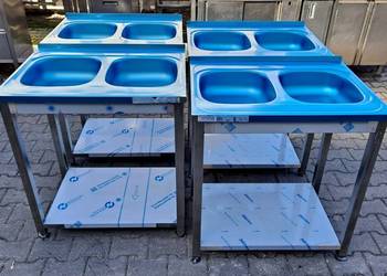 ZLEW 2 KOMOROWY Z PÓŁKĄ - FOLIA !!! - 80/60/85 - M.1486.N