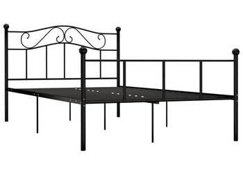 Łóżko Metalowe Czarne Rama Łóżka Ze Stelażem 120 x 200 cm WM-284525