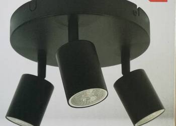 NOWY czarny plafon z 3 regulowanymi spotami LED
