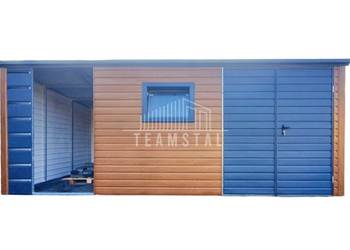 Schowek - Domek Ogrodowy 4x2,5m + Wiata 1,5m - Okno Drewnopodobny TS641
