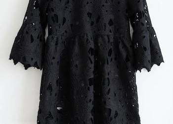 Czarna Sukienka koronkowa XL L MiLady oversize Boho Nowa