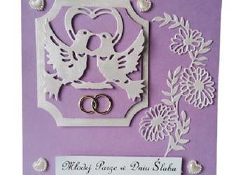 Kartki Pamiątka Ślub Gołębie W Sercu K4 Fiolet – Srebro