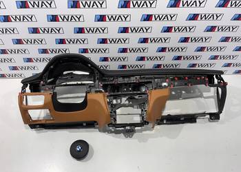 BMW X5 F15 X6 F16 DESKA KONSOLA AIRBAG SKÓRA COGNAC ORYGINAŁ