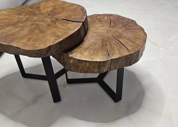 Stolik kawowy z plastra dębu