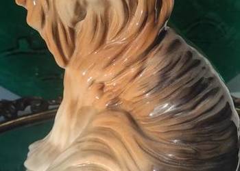 MELBA WARE ENGLAND Wyjątkowa porcelanowa figura psa rasy YORK.