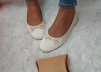 (40) ASOS Design/ Kremowe baleriny wieczorowe z Londynu, NOWE