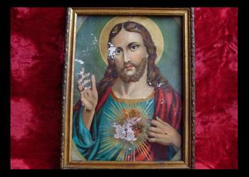 Stary obraz Jezusa Chrystusa '' Kochające Serce ''