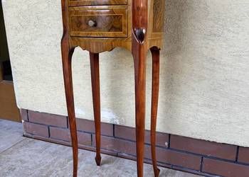 Stolik Ludwik barokowy stylowy z szufladami kawowy intarsja  kwietnik