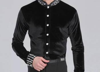 Latin Dance Shirt – Body/Trikot męski, czarny, długi rękaw XL