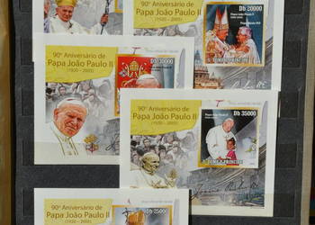 Znaczki. Papież Jan Paweł II Wyspy Św. Tomasza i Książęca ** Odmiana "B"