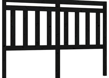 Wezgłowie łóżka czarne 146x4x100 cm lite drewno sosnowe WM-814098