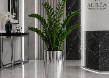 Lustrzana donica Glamour 64 cm - srebrna donica dekoracyjna z mozaiki Prem…