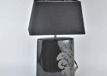 Vintage angielska lampa stołowa porcelanowa czarna Next