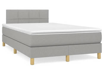 Łóżko kontynentalne z materacem jasnoszare 120x190 cm tkanina WM-3269772
