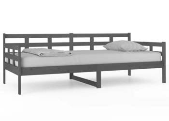 Łóżko dzienne szare lite drewno sosnowe 90x200 cm WM-820359
