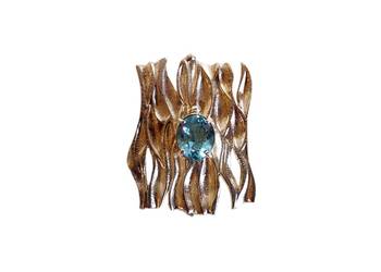 7379. Nowoczesny Styl Blue Topaz Srebro.